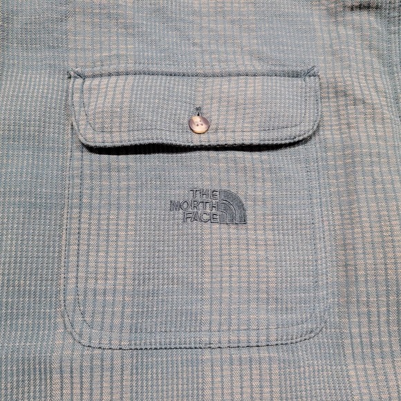 The North Face Shirt Mens Large Green Plaid Button Down Short Sleeve Hiking Camp - Picture 4 of 16